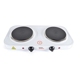 E4202WH KitchenPerfected 2000w Double Hotplate - White