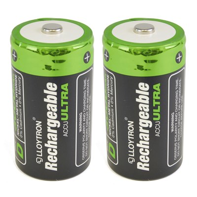 Lloytron 2pk NIMH AccuUltra Battery - D 3000mAh