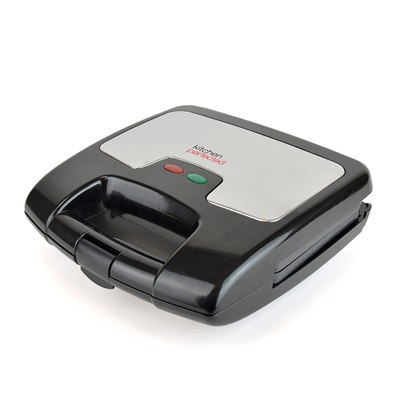KitchenPerfected 2 Slice Sandwich & Omelette Maker - Black Steel