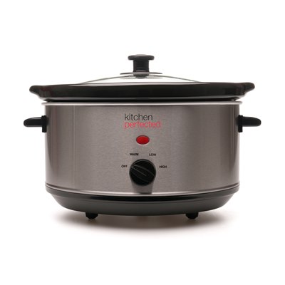 KitchenPerfected 3.5Ltr Oval Slow Cooker - Stainless Steel