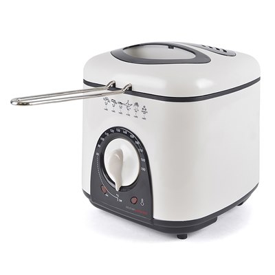 KitchenPerfected 1.0Ltr Compact Deep Fryer - Cream