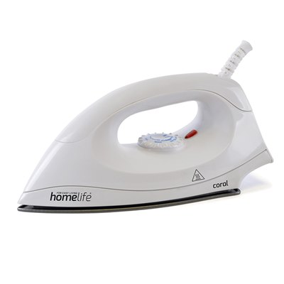 HomeLife ''Coral'' 1200w Dry Iron - Non-Stick Soleplate - White