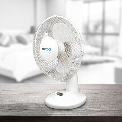 StayCool 9'' (23cm) Desk Fan - White