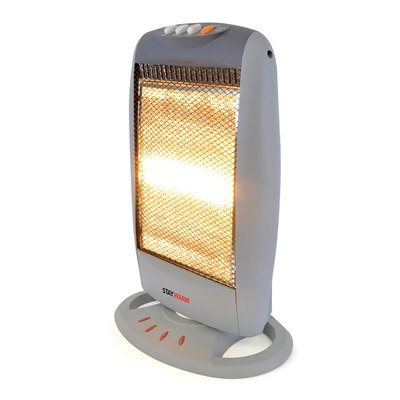 StayWarm 1200w 3 Bar Compact Halogen Heater - Grey