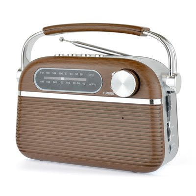 Lloytron 'Vintage' Rechargeable Portable AM/FM Radio - Wood Effect