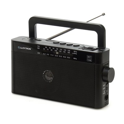 Lloytron 3 Band 'Rhapsody' Rechargeable Portable Radio + MusicStream - Black