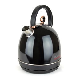 E1625RG KitchenPerfected Fast Boil Domed Kettle - Black & Rose Gold Steel