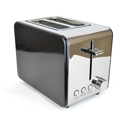 E2025BK KitchenPerfected 2 Slice Wide Slot Toaster - Black Steel