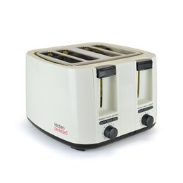 E2115WI KitchenPerfected 4 Slice extra-wide slot Toaster - Cream