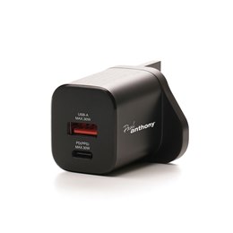 H9801BK Paul Anthony USB-C + USB-A GaN PD30W Fast Charger