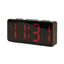J1002BK Lloytron 'Sunrise' Large 1.6'' LED Display USB Powered Alarm Clock