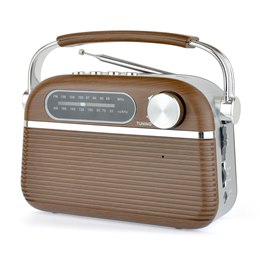 N6403WD Lloytron 2 Band 'Vintage' Rechargeable Portable Radio + MusicStream - D.Oak