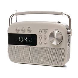 N6407WH Lloytron 2 Band 'Encore' Rechargeable Portable Radio + MusicStream - Ivory